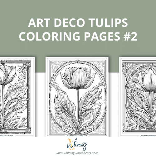 Art Deco Tulips Coloring Pages