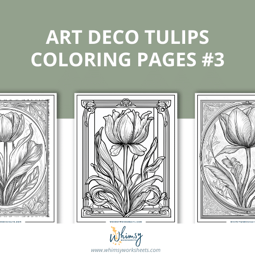 Art Deco Tulips Coloring Pages