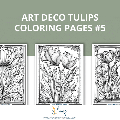 Art Deco Tulips Coloring Pages
