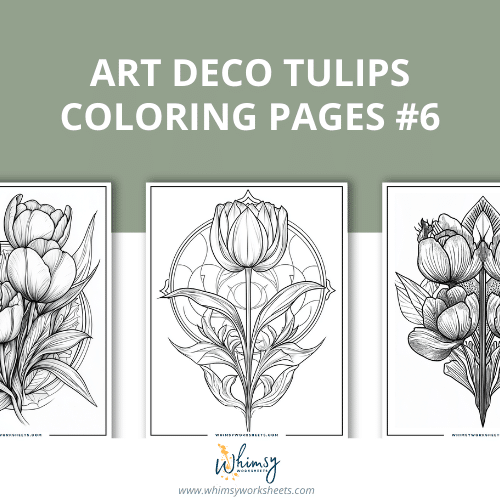 Art Deco Tulips Coloring Pages