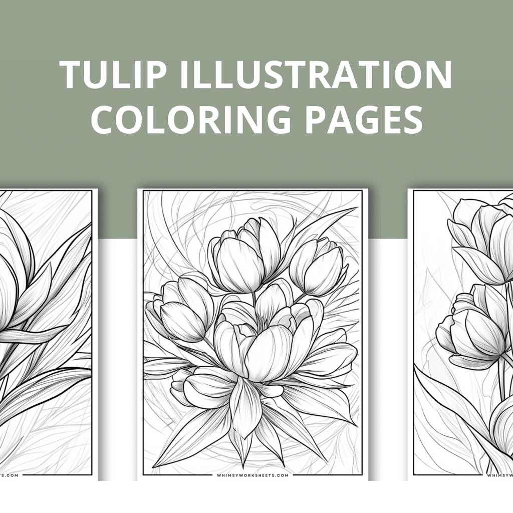 Tulip Illustration Coloring Pages