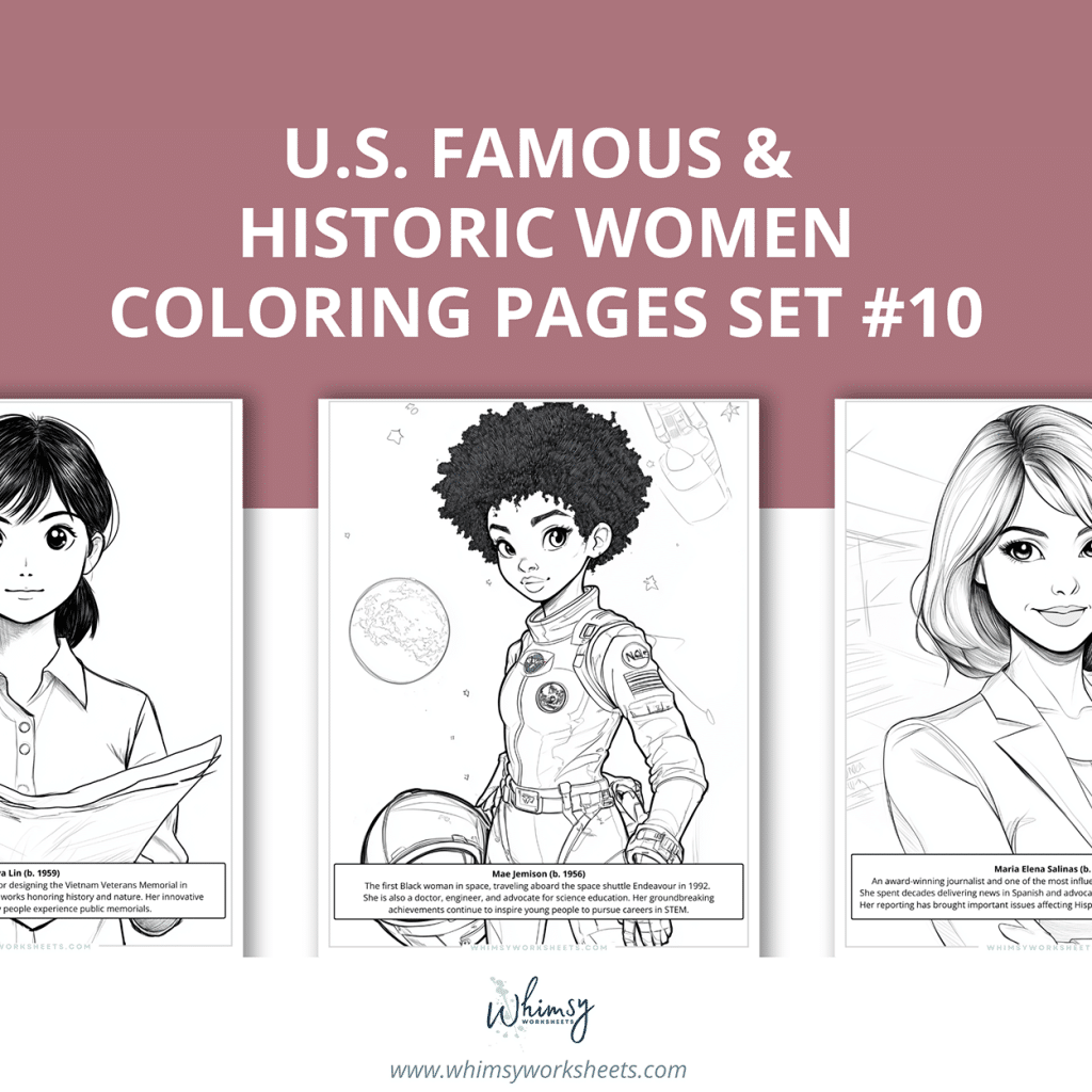US Women in History Anime coloring book