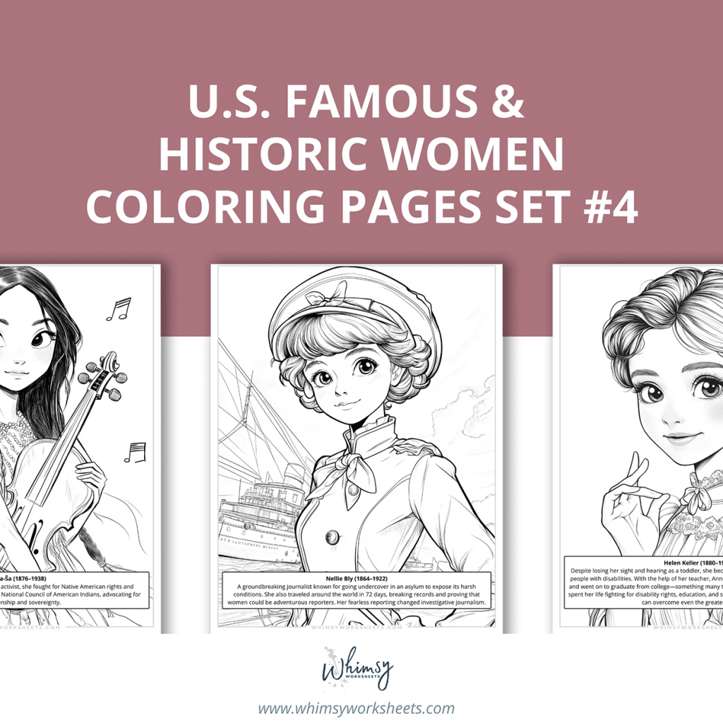 US Women in History Anime coloring book