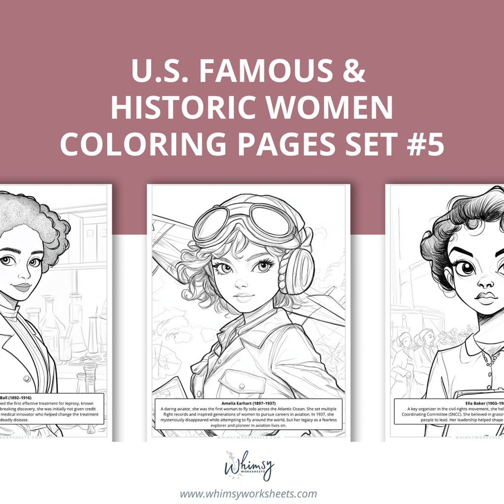 US Women in History Anime coloring book