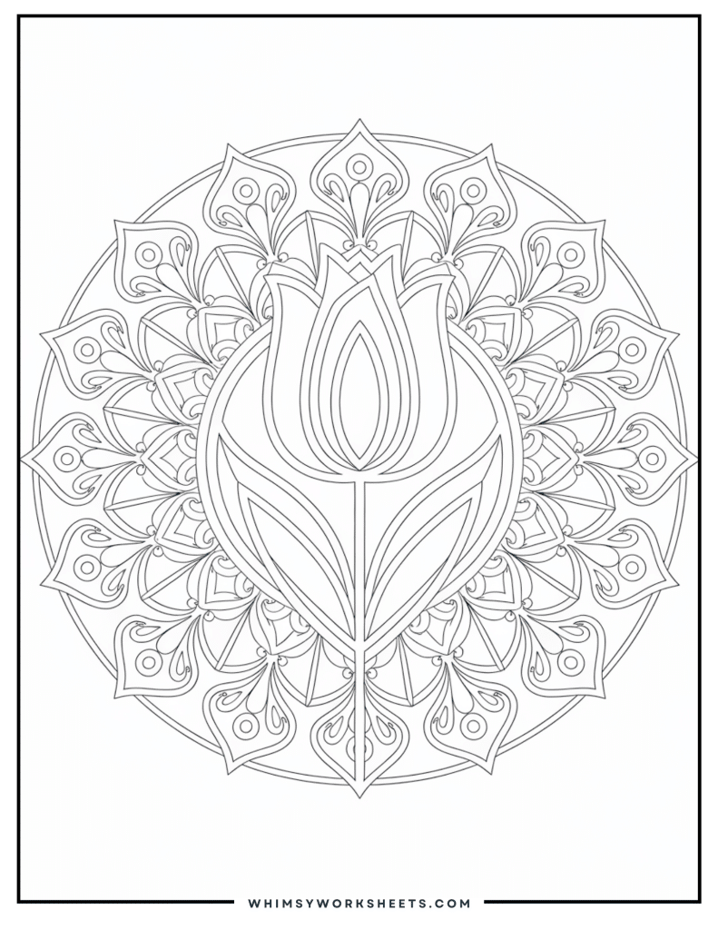 Mandala Tulip Coloring Pages