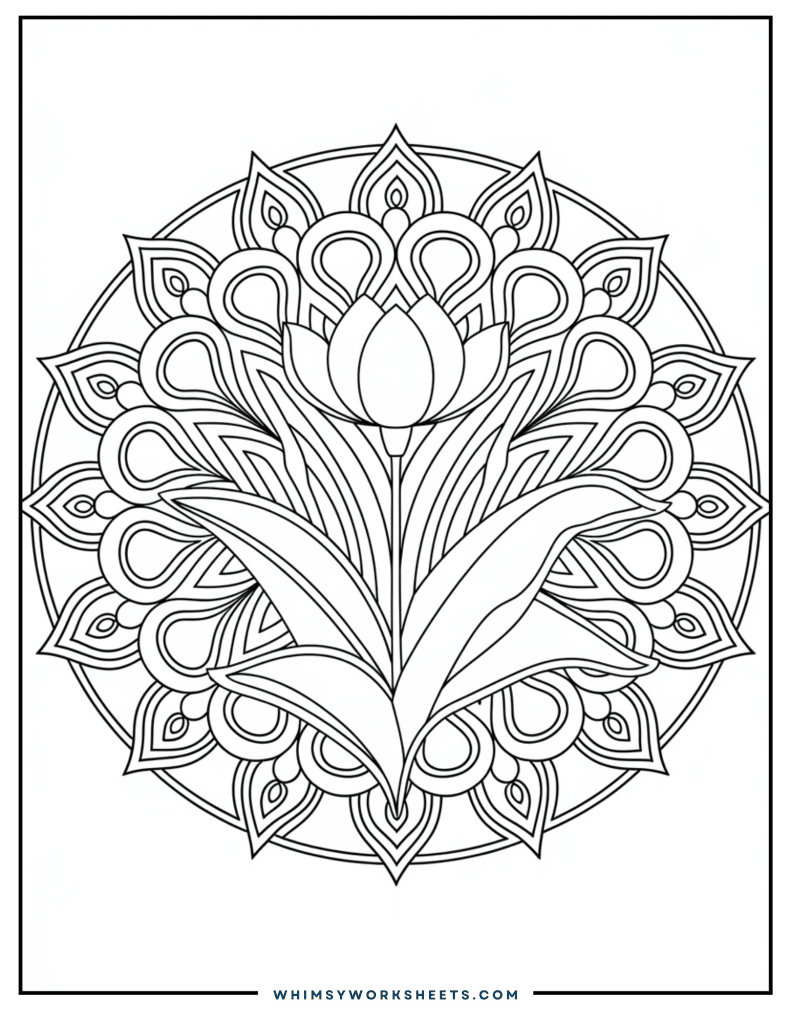 Mandala Tulip Coloring Pages