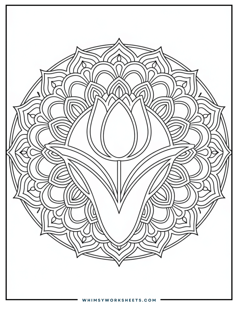 Mandala Tulip Coloring Pages