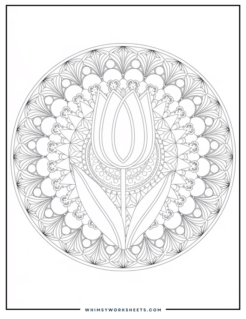 Mandala Tulip Coloring Pages
