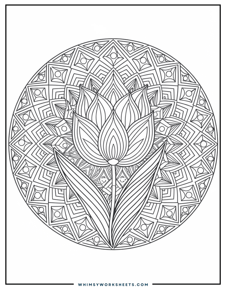 Mandala Tulip Coloring Pages
