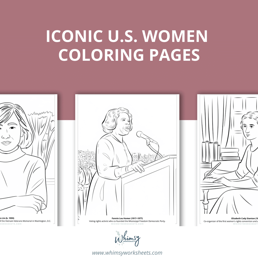 Iconic Women in U.S. History Coloring Pages